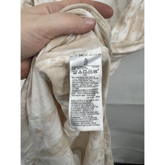 Old Navy Loose Vintage Inspired Tie Dye Shirt Dress Women XL Tan Retro Summer - Picture 6 of 8